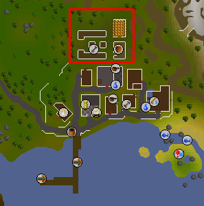 Catherby farming patches location on map OSRS