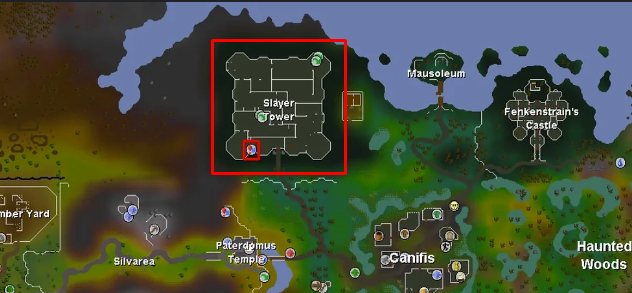 Slayer Tower map location OSRS RuneScape
