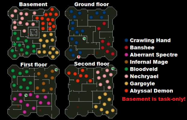 Slayer Tower floors map detail