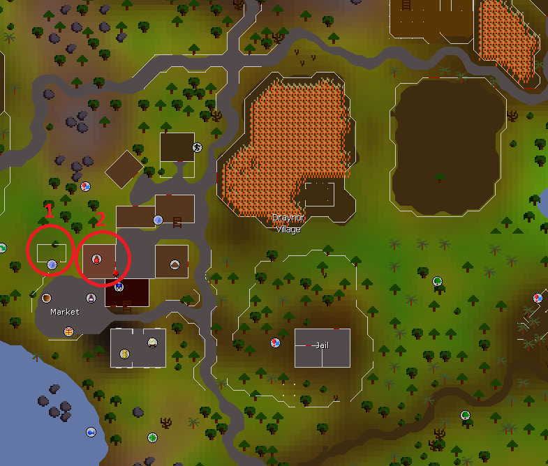 OSRS Easter Event 2019 Martin the Master Gardener(1) and Aggie(2) location