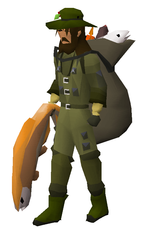 A lucky fisherman with one of the new fishing rewards – Golden tench and a fishing sack