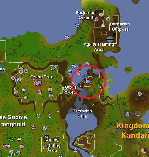 Waterfall Quest start.