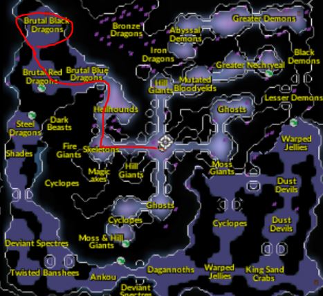 map of catacombs of kourend