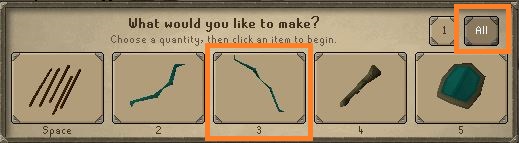 OSRS Carve Magic Longbow Menu