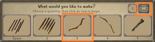 OSRS Carve Shortbow Menu