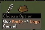 OSRS Use Knife on Logs