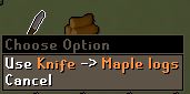 OSRS Use Knife on Maple Logs