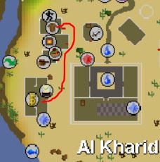 osrs map of al kharid bank and tan spot